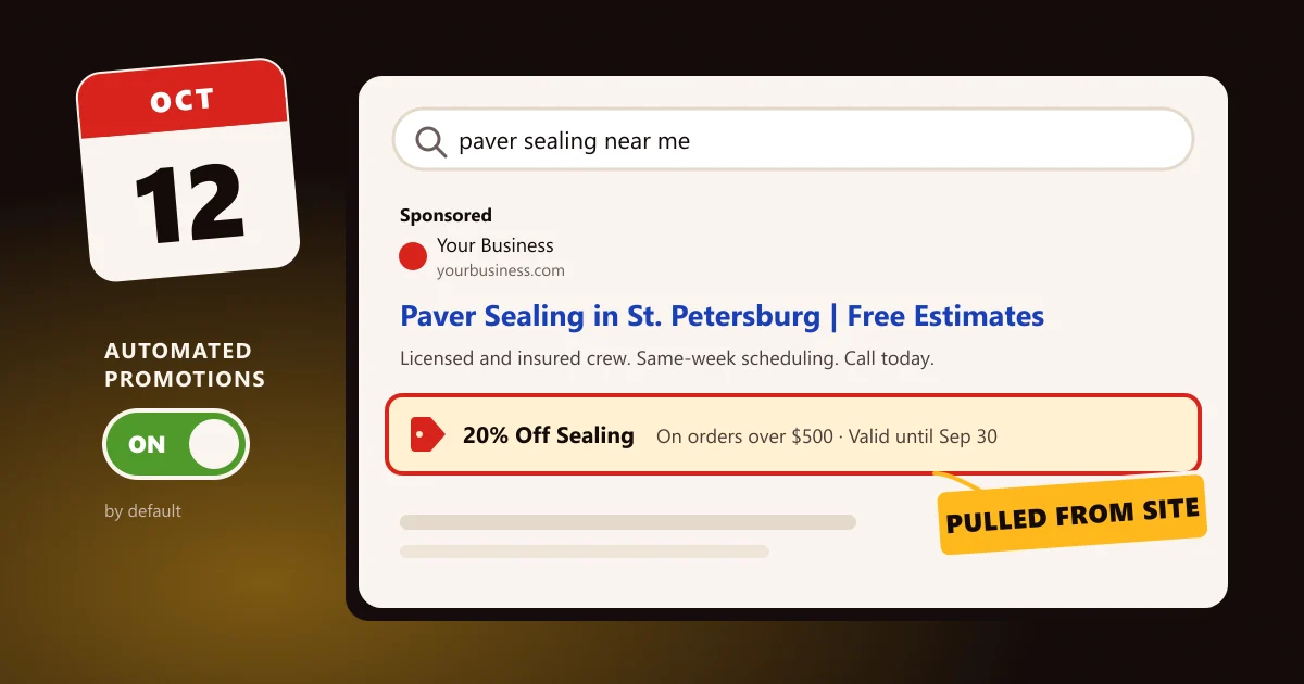Google Ads promotion asset example in search results